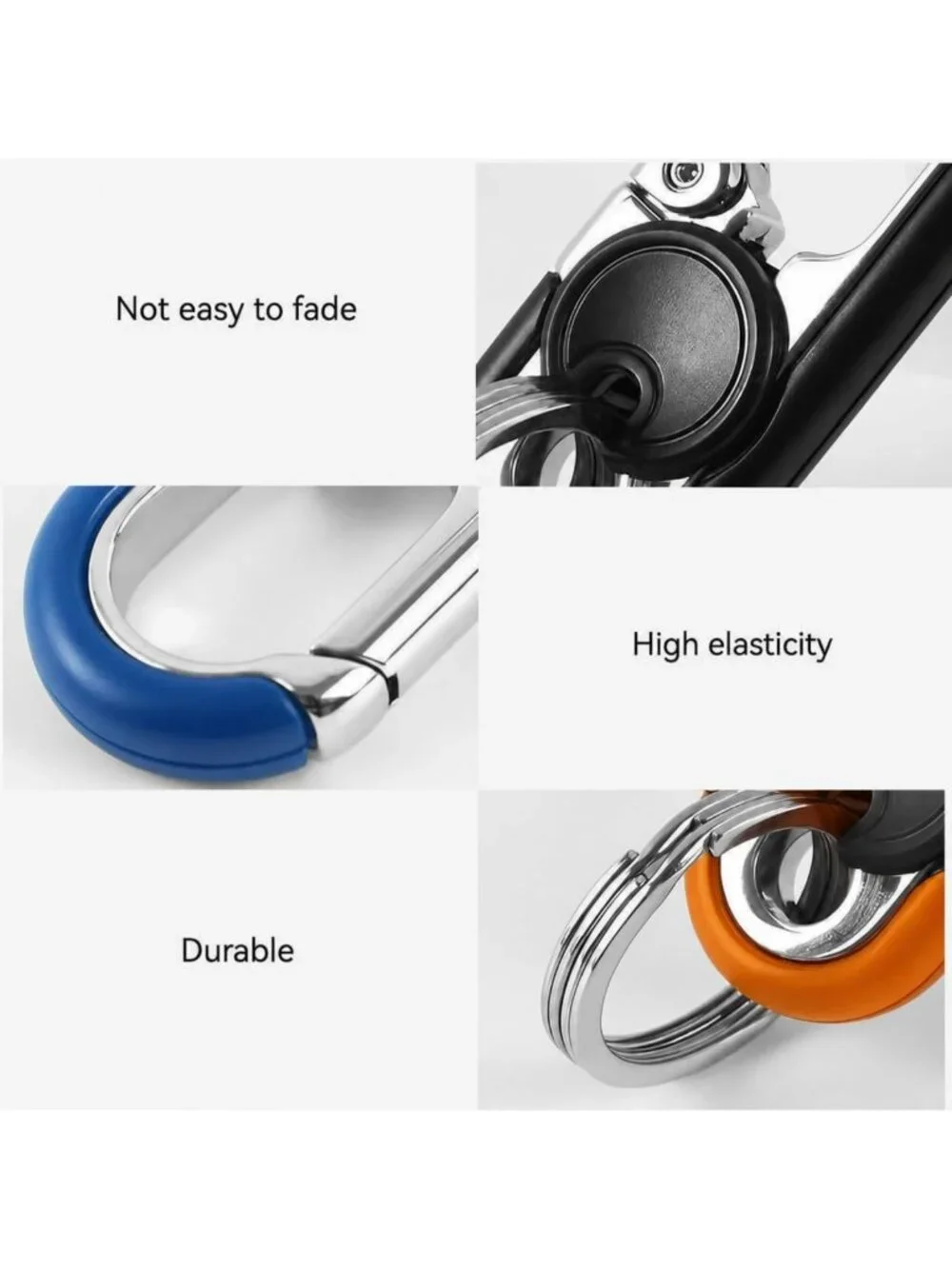 Personalized Stainless Steel Car Keychain Set for Men & Women - 3pcs Black